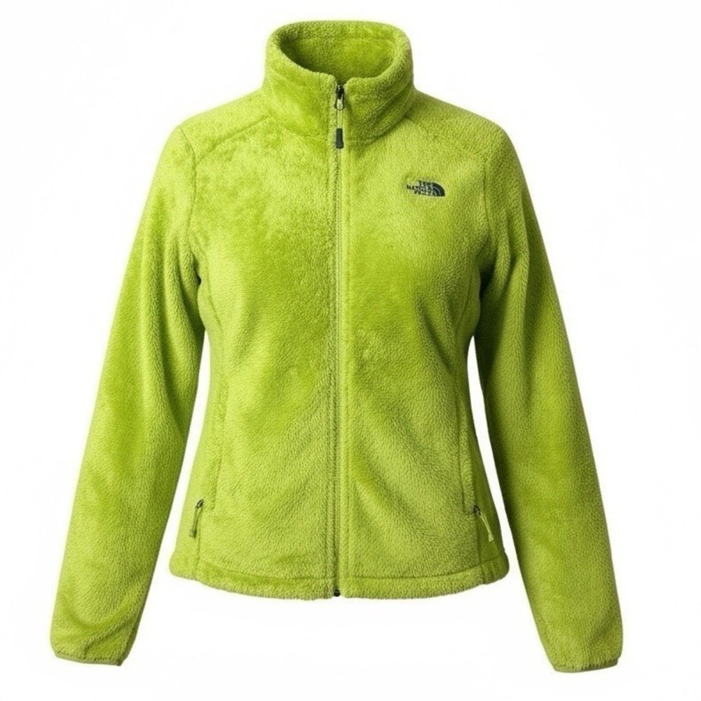 The North Face Osito Jacket Women M Full Zip Fleece Lime Green Outdoor NF00C782